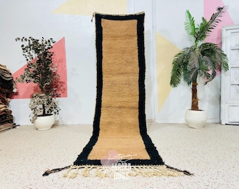 Handmade Beni Ourain Runner Rug: Moroccan Wool Hallway Carpet
