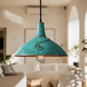 Handmade Moroccan Brass Pendant Light: Boho Chandelier with Patina Finish