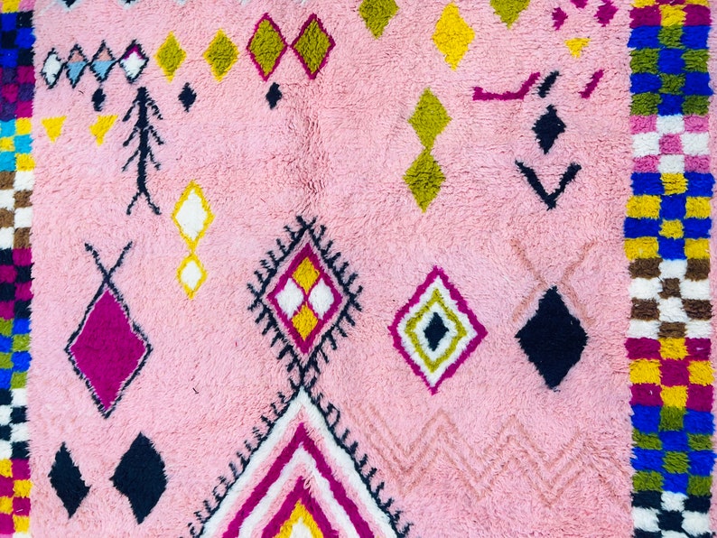 Pink Moroccan Rug Wool Moroccan Rug Berber Rug Pink Wool Etsy