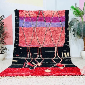 Beni ourain rug, Handmade rug, Berber carpet, morroccan rug, Beni ourain style, Colorful Moroccan rug, Fine Berber rug, Wool rug