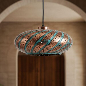 Handcrafted Hammered Copper Ceiling Lamp for Boho Copper finish Dome Pendant Light – Handcrafted Hammered Ceiling Lamp