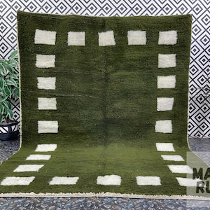 Custom Green Rug - Moroccan Rug Green - Handmade Rug - Moroccan Berber Rug - Beni Ourain Rug - Moroccan Area Rug
