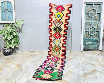 SOFT RUNNER RUG, Hallway Moroccan Rug, Berber Runner, Handmade Runner, Vintage Runner, Kitchen Runner Rug, Colorfull Morocco Runner Rug