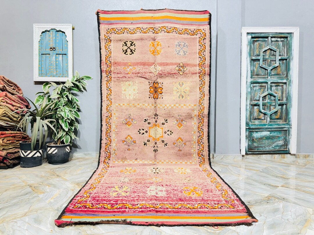 Art Berber Moroccan Rug, Bohemian Vintage Rug, BOUJAAD MOROCCO RUG ...