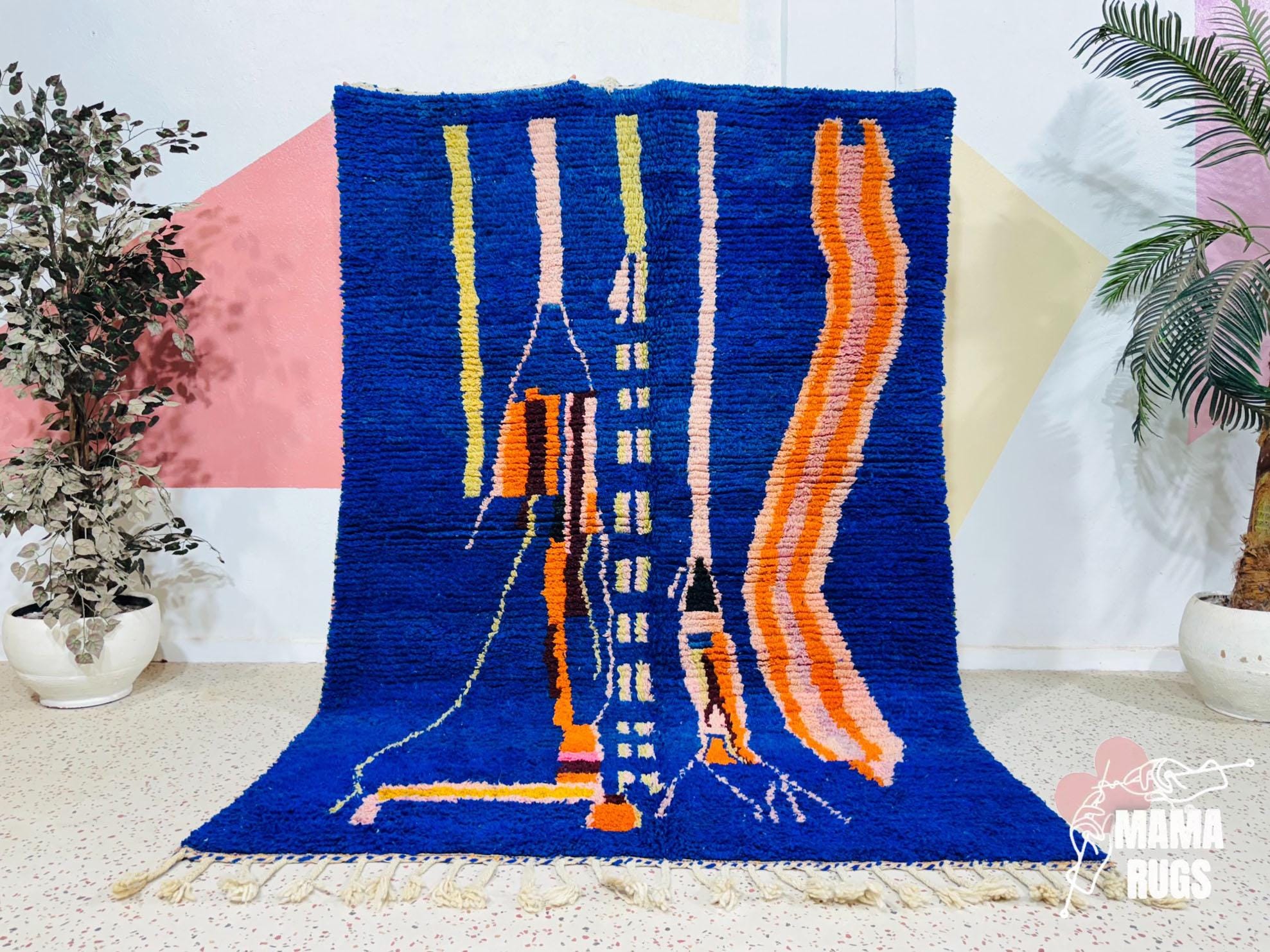 【新品/一点物】モロッコのベルベルラグ 108×53　No. 1 ヴィンテージ モロッコ ベルベルラグ：ハンドメイド ウール