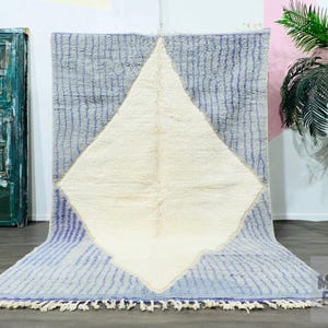 Costum Berber Moroccan rug - Beni ouarain rug - All wool berber carpet - New style beni ourain tufted - Fine Customized Morocco rug