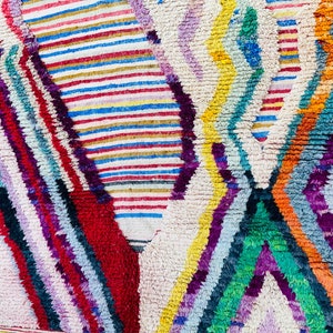 Costum Moroccan colorful rug, authentic Moroccan rug, Berber rug, Genuine wool rug, handmade rug image 3