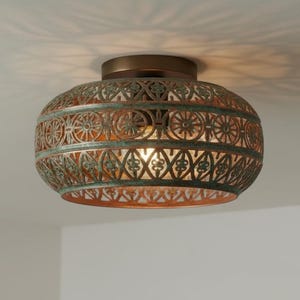 Handcrafted copper flush mount Ceiling Light, Modern Lighting Fixture