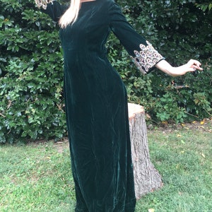 Mary Sachs Emerald Green Velvet Dress image 1