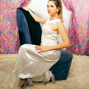 Pauline&#39;s Trousseau White Nightgown Size Small/ Medium Sheer/ Lacey Bodice Circa 1980s