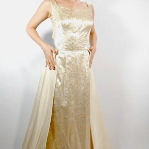 Mike Benet Formals Ivory Evening Gown Old Hollywood Glamour Circa 1960s