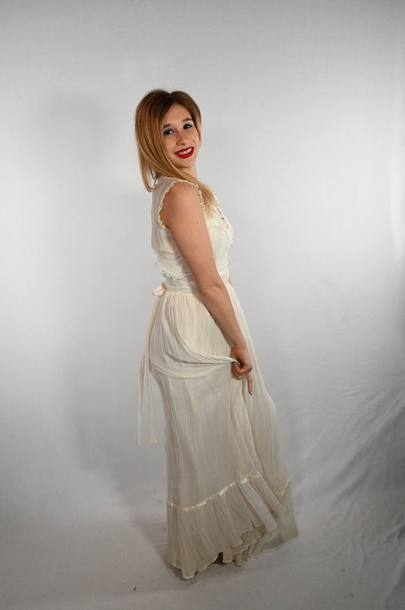 White Maxi Dress with Matching Blouse - image 3