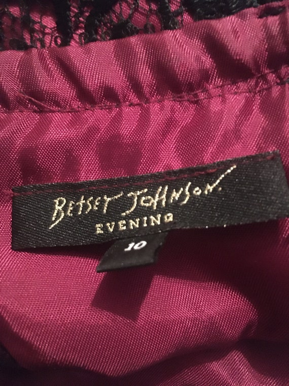 Betsey Johnson Evening Burgundy Lace Dress Size L… - image 9