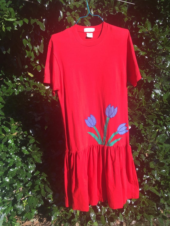 Red Tee Shirt Dress - image 4