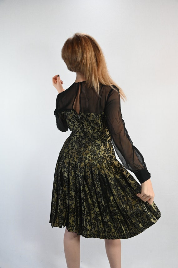 Gold Lame' Dress and Over Coat - image 4