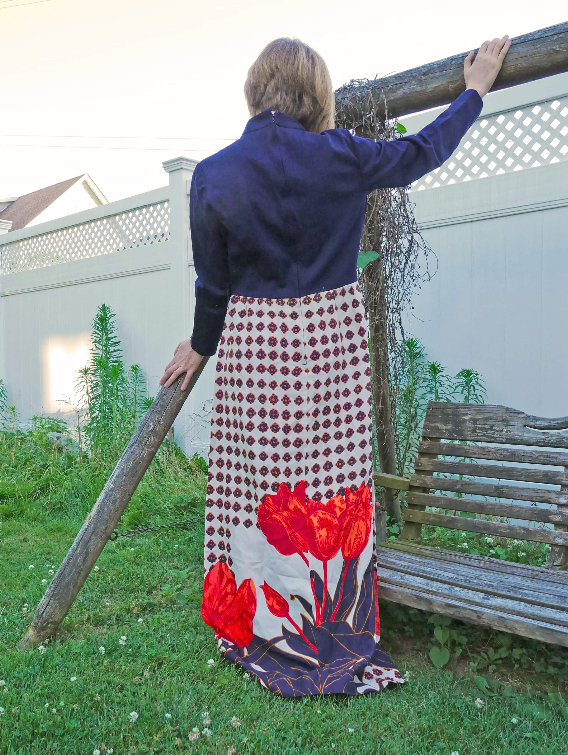 1970s Floral Open Shoulder Maxi Dress | XS/S