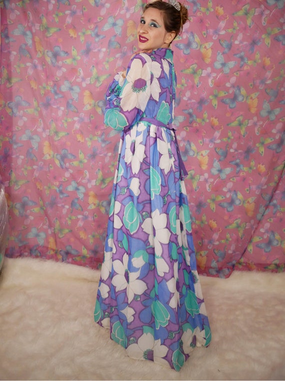 Floral Maxi Dress Circa 1970s - image 5