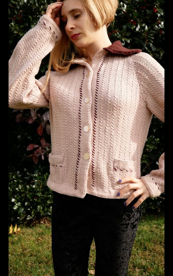 Light Mauve Sweater Circa 1950/ 1960 - image 2