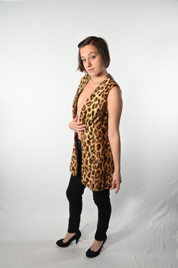 Faux Fur Leopard Print Vest