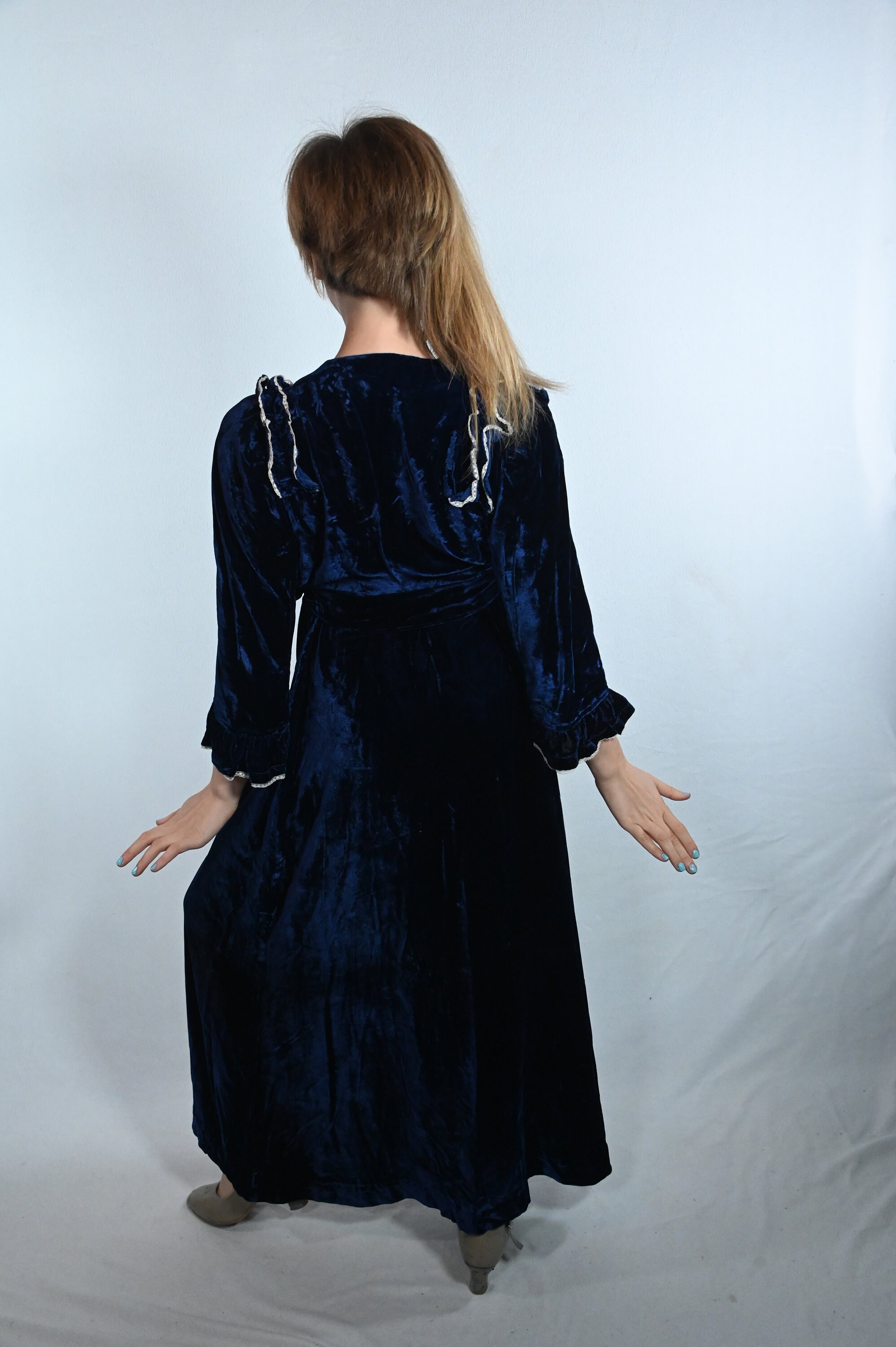 Blue Velvet Robe Etsy