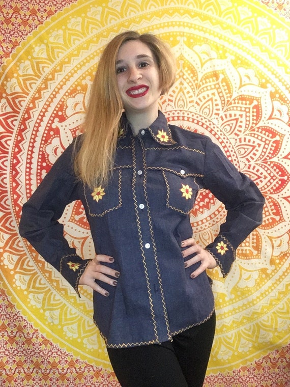 Denim button down Gem