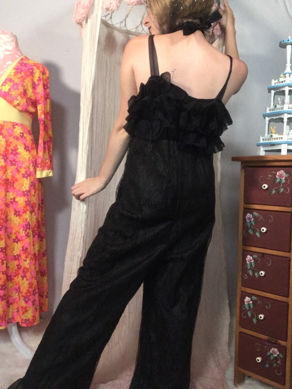 Lace/ Ruffled Jumpsuit Circa 1980s - image 6
