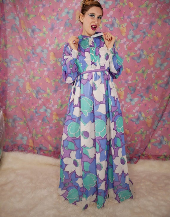 Floral Maxi Dress Circa 1970s - image 3