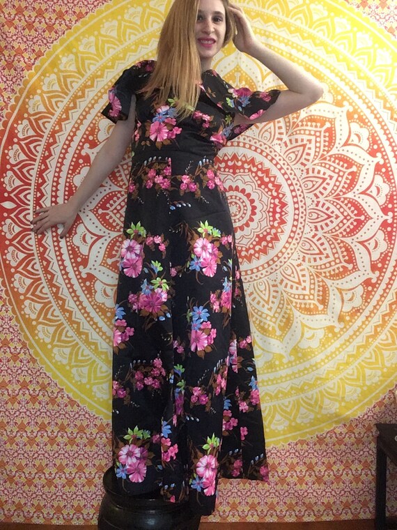 Floral Maxi Dress Circa 1970 - image 5