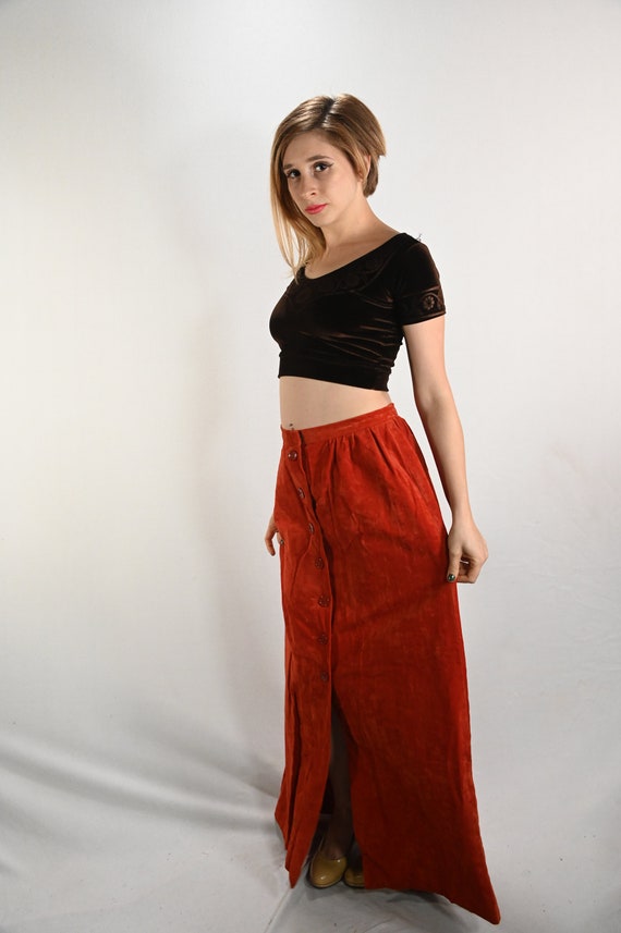 Burnt Orange Maxi Skirt