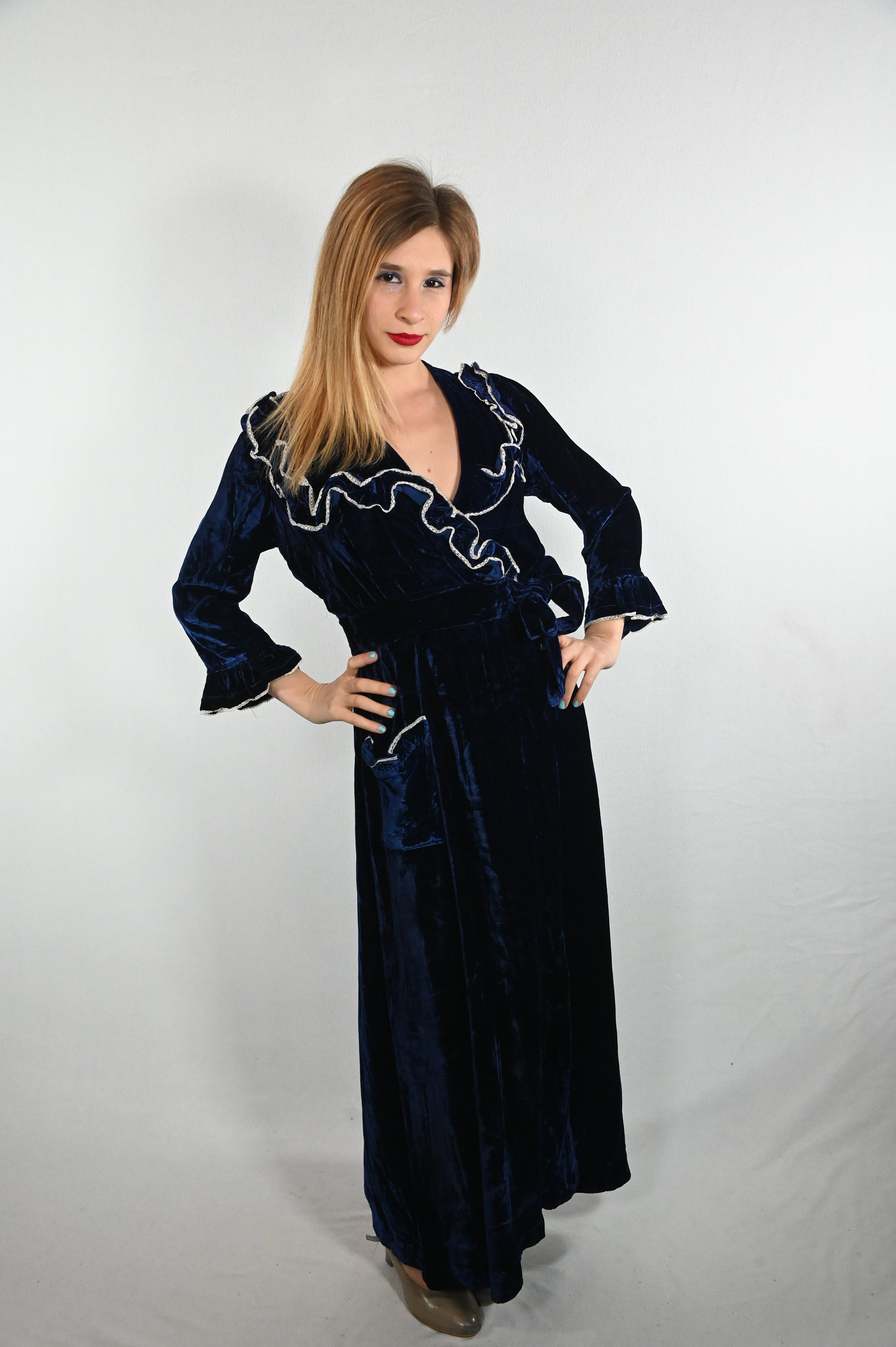 Blue Velvet Robe Etsy