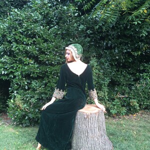 Mary Sachs Emerald Green Velvet Dress image 5