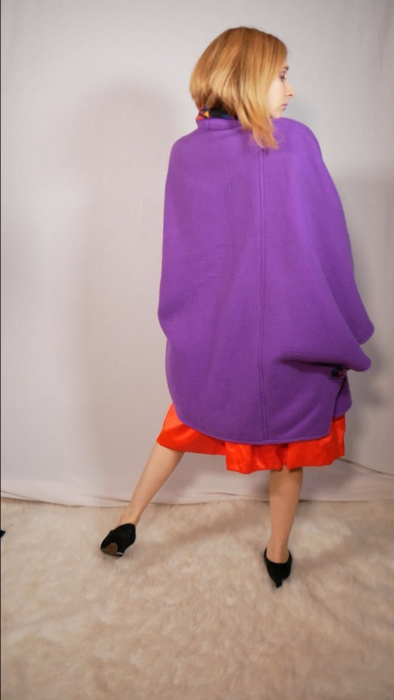 Vintage Volup Size  Fleece Poncho/ Cape Circa 199… - image 7