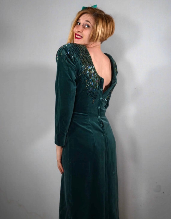 Velvet Holiday Dress Circa 1980s - image 5