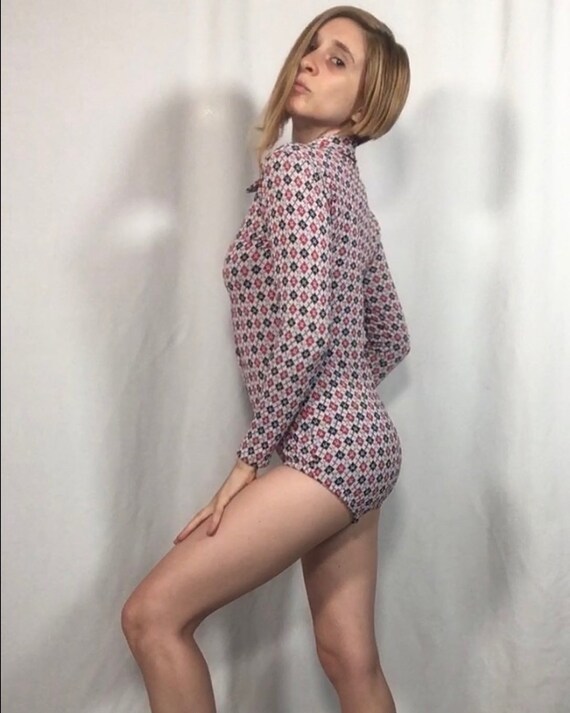 Collared Bodysuit Circa 1970s Mod, Twiggy, Disco,… - image 9