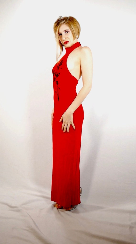 Just In Time Red Dress Stretchy Halter Top Size Me