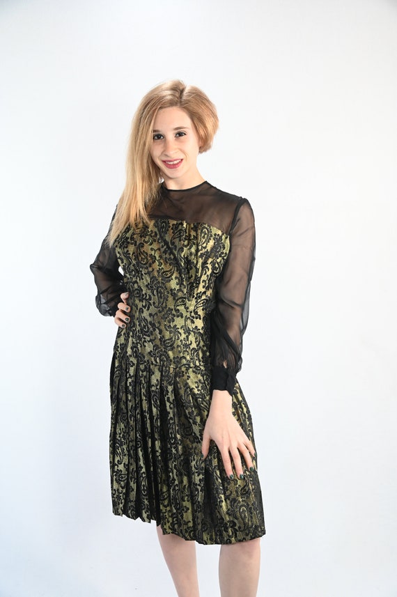Gold Lame' Dress and Over Coat - image 2