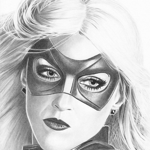 Katie Cassidy Black Canary Arrowverse Graphite Pencil Print 8.5x11