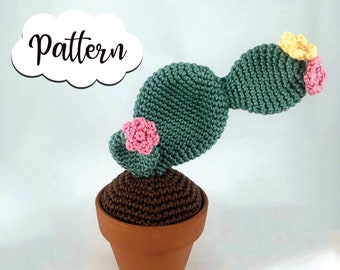 Cactus Crochet Pattern - PDF Pattern - Crochet Cactus - Potted Plant - Stuffed Cactus - Handmade - PDF Download