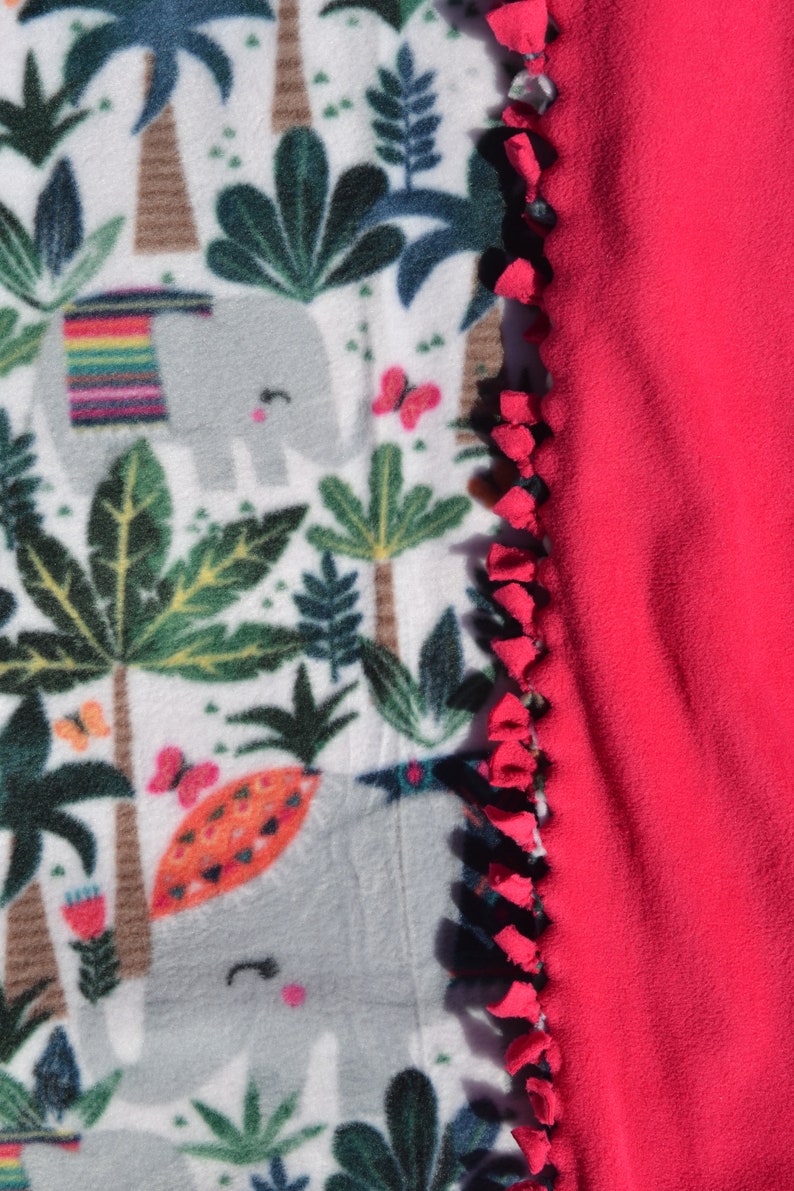 Boho Elephant No-Sew Fleece Blanket