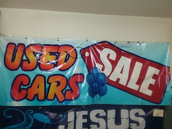 3fx8f Vinyl Banner With Grommets Indoor Outdoor Used Etsy