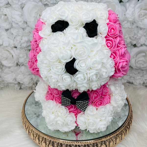 Rose puppy,13”rose dog,Flower dog,gift for her,girlfriend gift,love bear,forever roses,birthday gift,mothers day gift,rose bear,flower bear