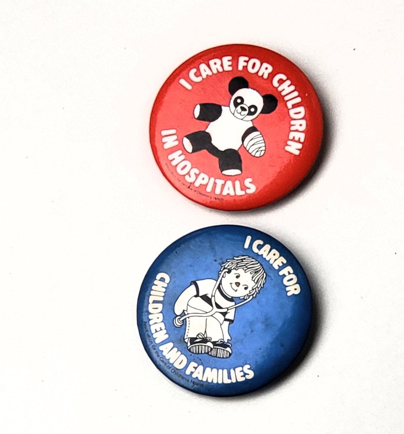 Vintage I Care for Children and families in Hospitals Pin Back