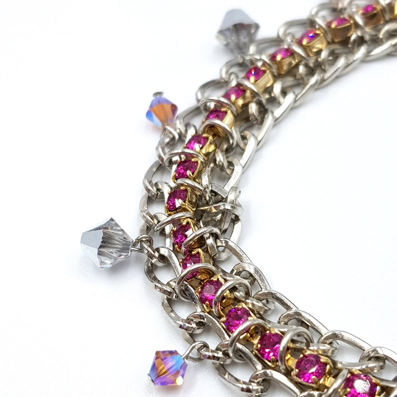 Brides Mother Anniversary Friend Daughter Birthday Chain Multi-colour Crystal Bracelet |Perfect Gift Idea| Jewelry Gift for Her Wife
