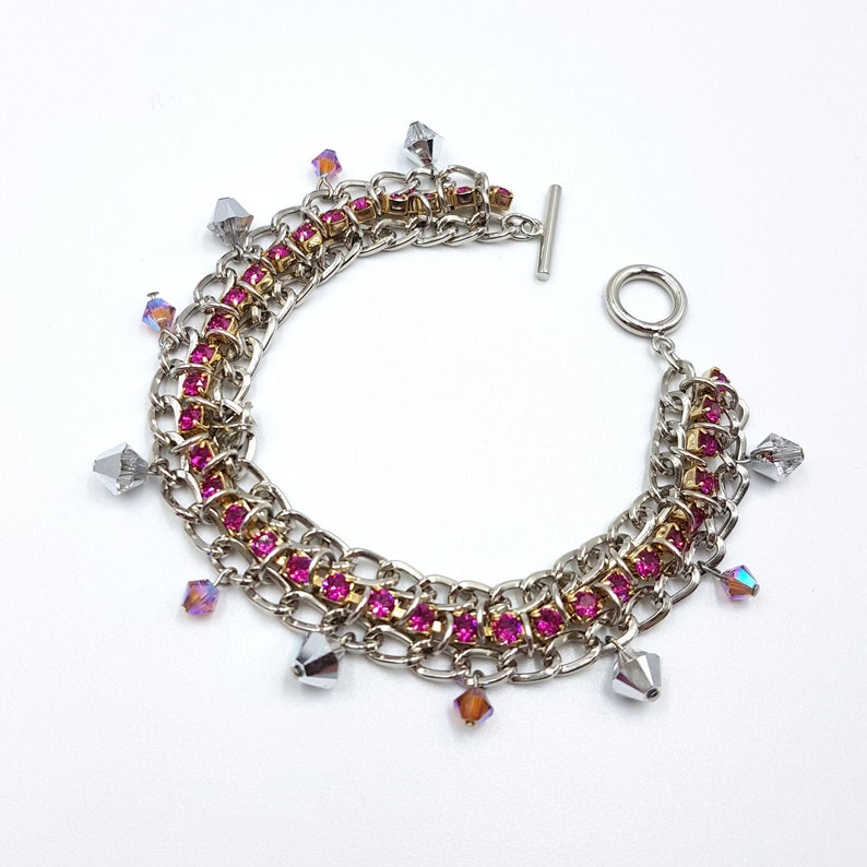Brides Mother Anniversary Friend Daughter Birthday Chain Multi-colour Crystal Bracelet |Perfect Gift Idea| Jewelry Gift for Her Wife