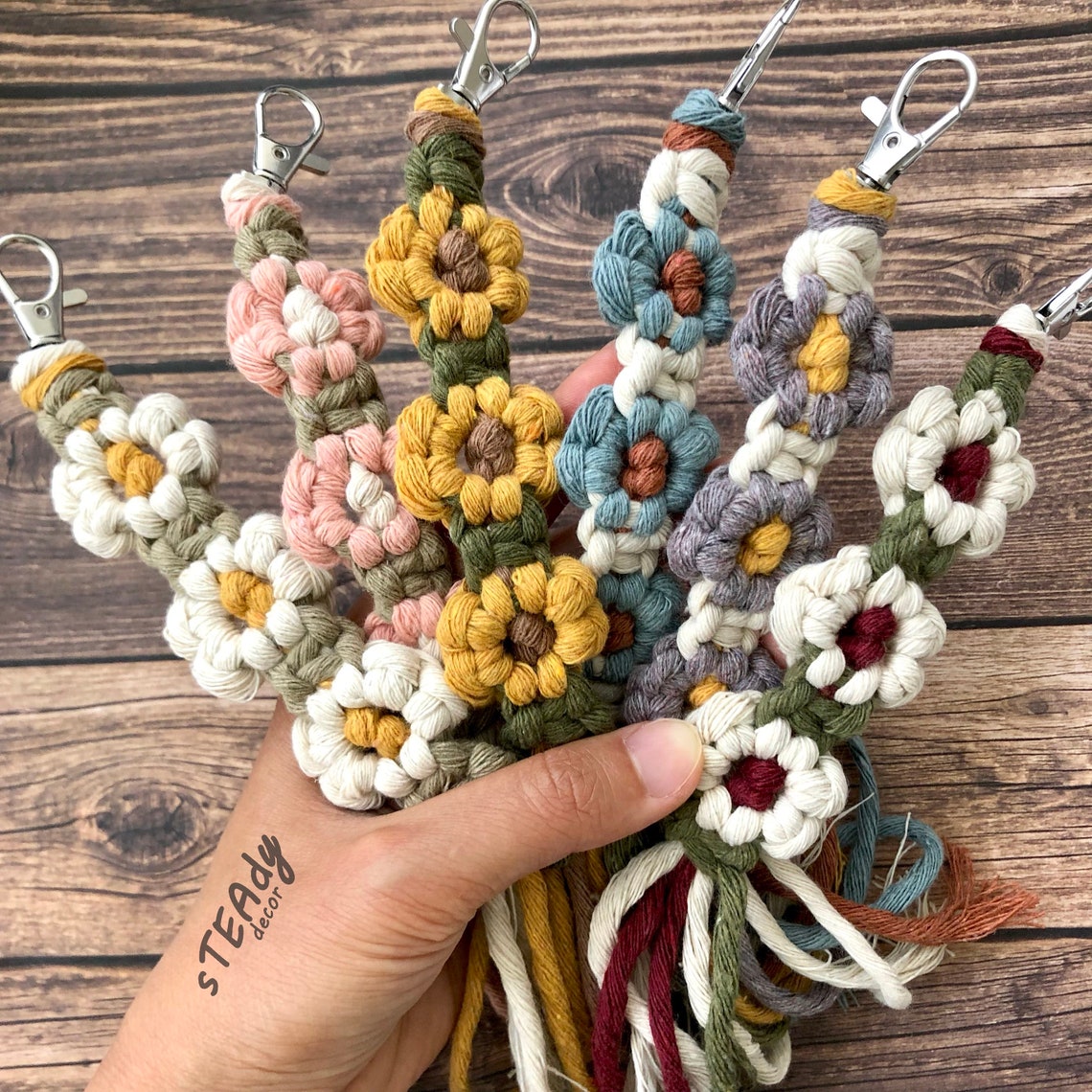 Macrame flower pattern video tutorial DIY cute daisy boho Etsy