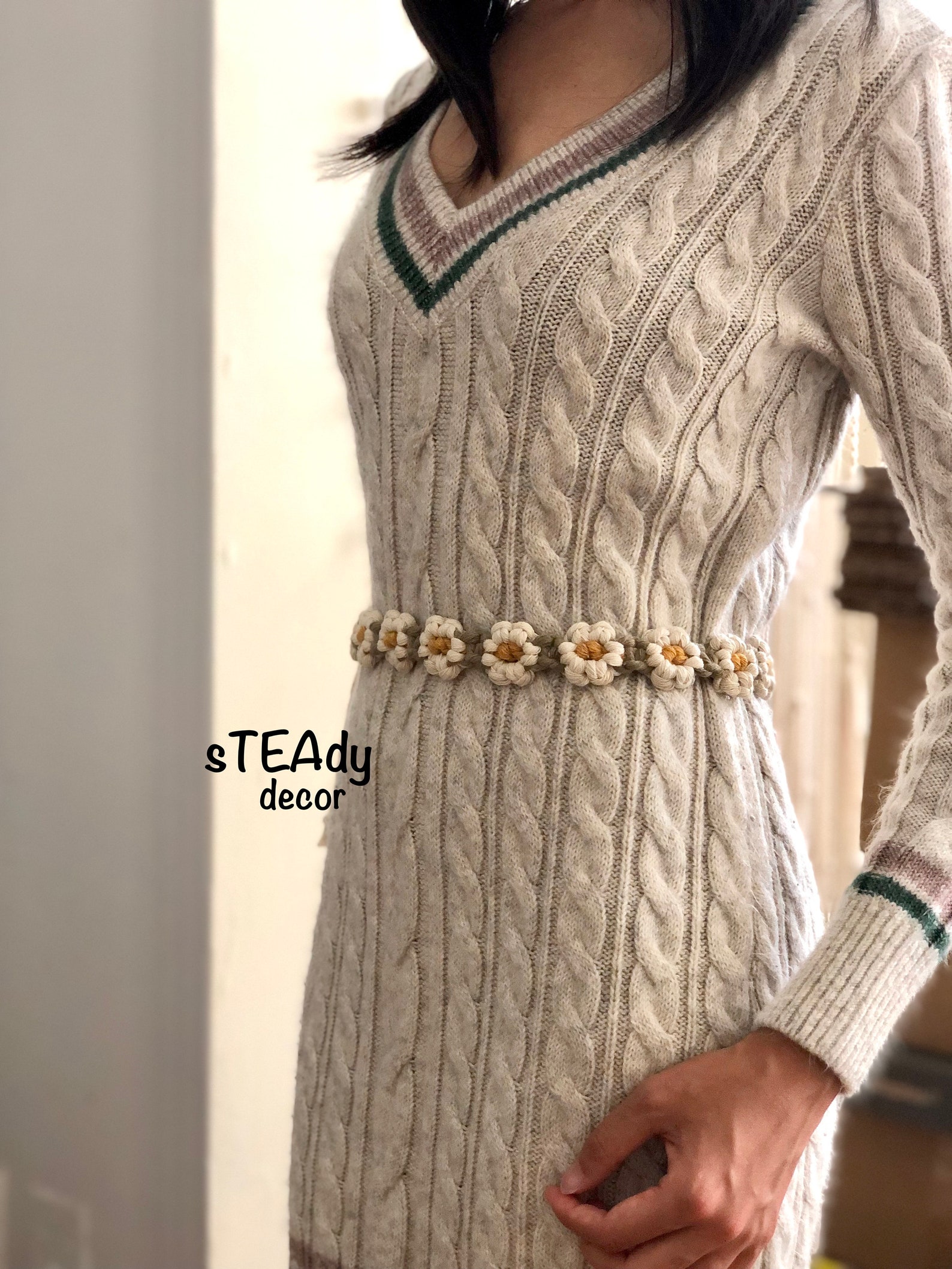 DIY Macrame Belt Flower Design Pattern Video Tutorial Women - Etsy