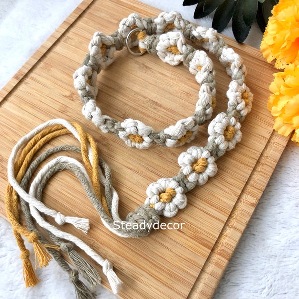 Tutoriel vidéo bricolage motif fleur en macramé, cadeau d'accessoires floraux pour femme fille bohème marguerite, téléchargement numérique instantané