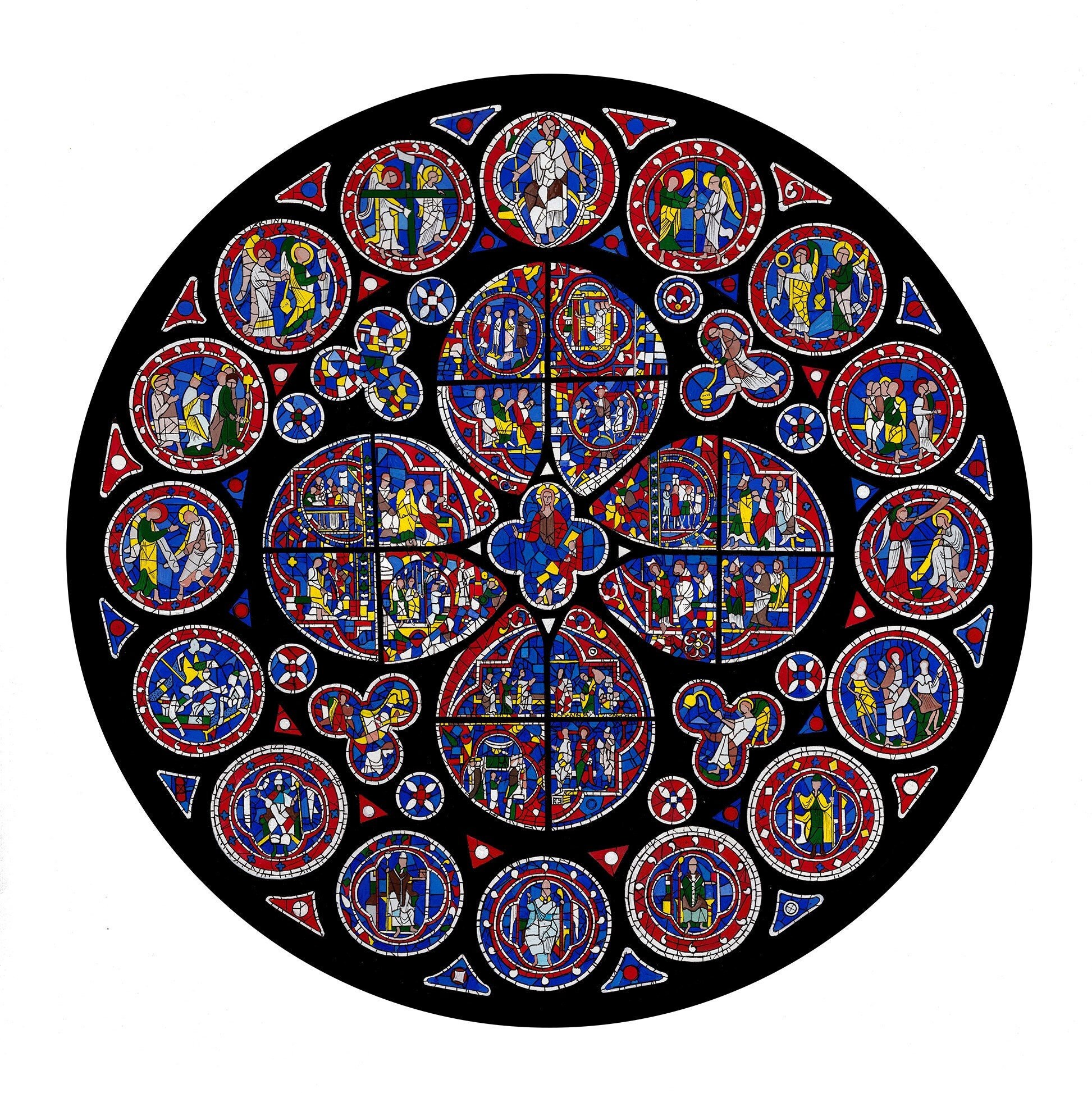 Lincoln Cathedral Stained Glass Window Acrylic Painting Etsy