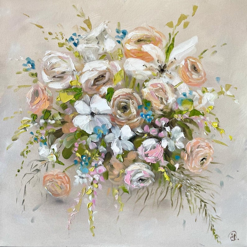 Custom Original Painting of your Wedding Bouquet by Leanne Larson image 4