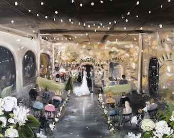 Live Wedding painting by Leanne Larson - Downpayment